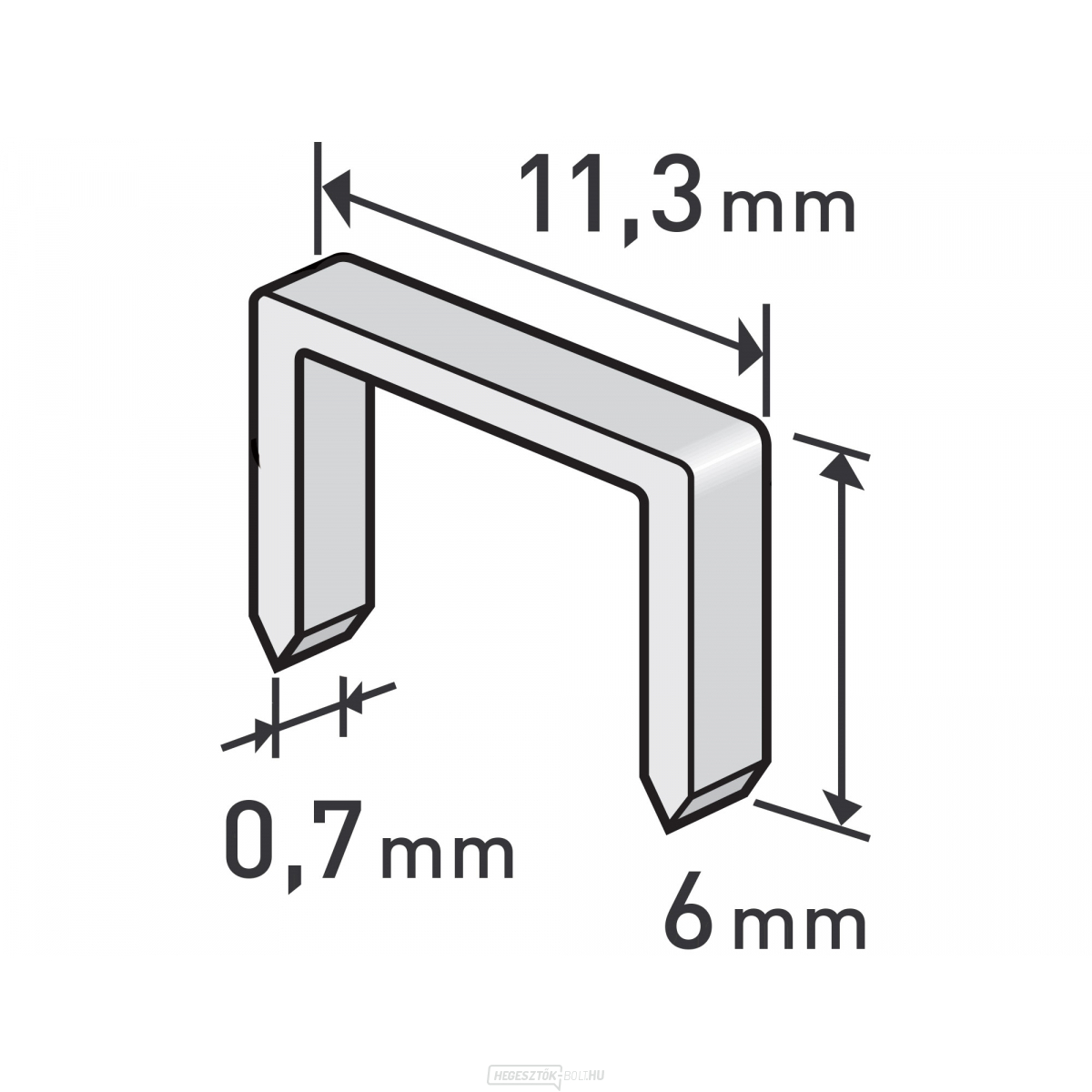 Tűzőkapocs - 6mm-es csomag - 1000db