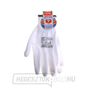 Poliészter kesztyű PU - 9-es méret (fehér) Előnézet 