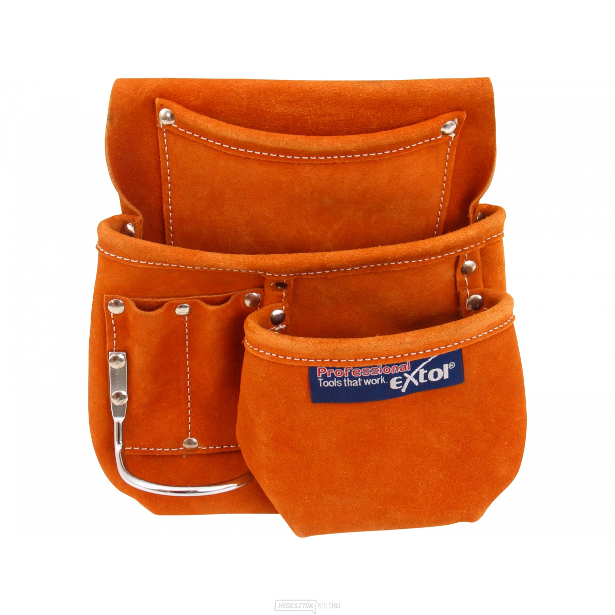 Bőr szerszámöv öv nélkül, 5 zsebbel