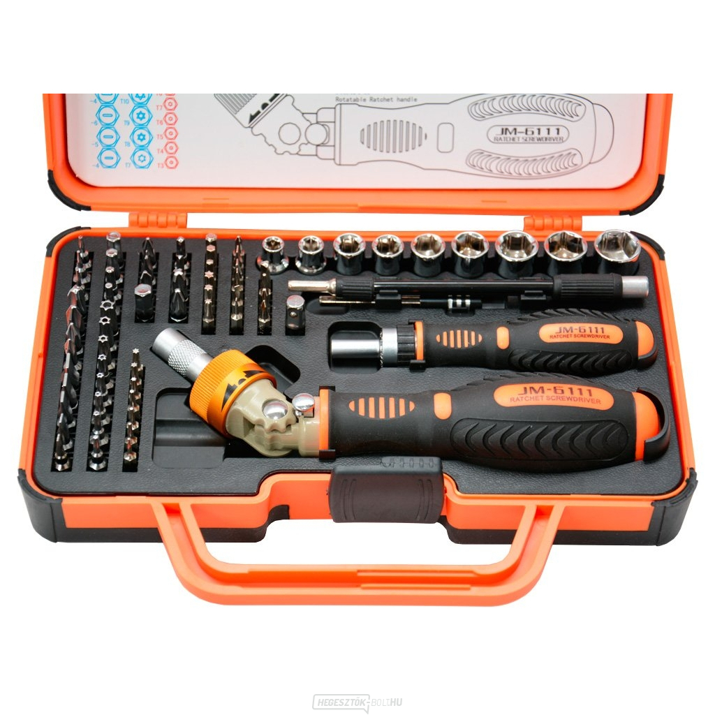 Csavarhúzó készlet, bitek és foglalatok - 78db