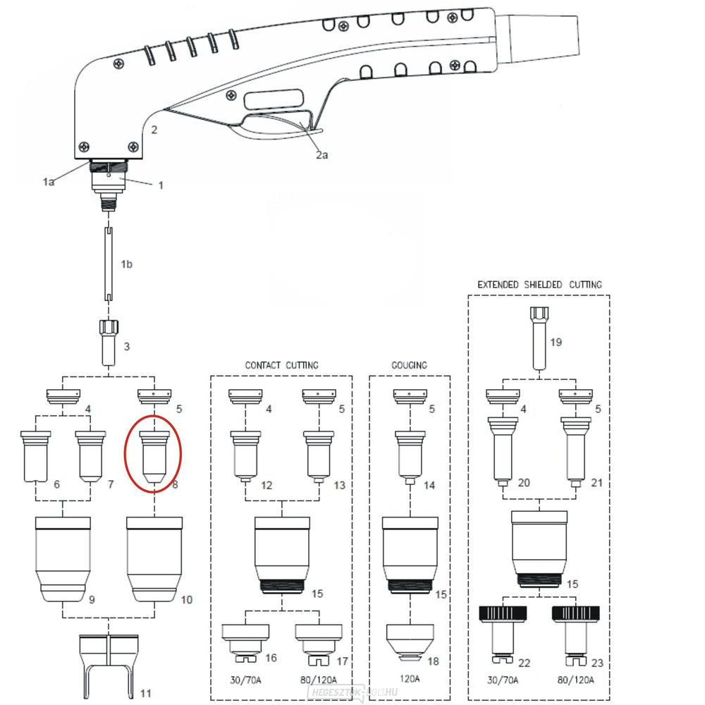 Fúvóka 1,4 80/90 A 100(10-es csomag)