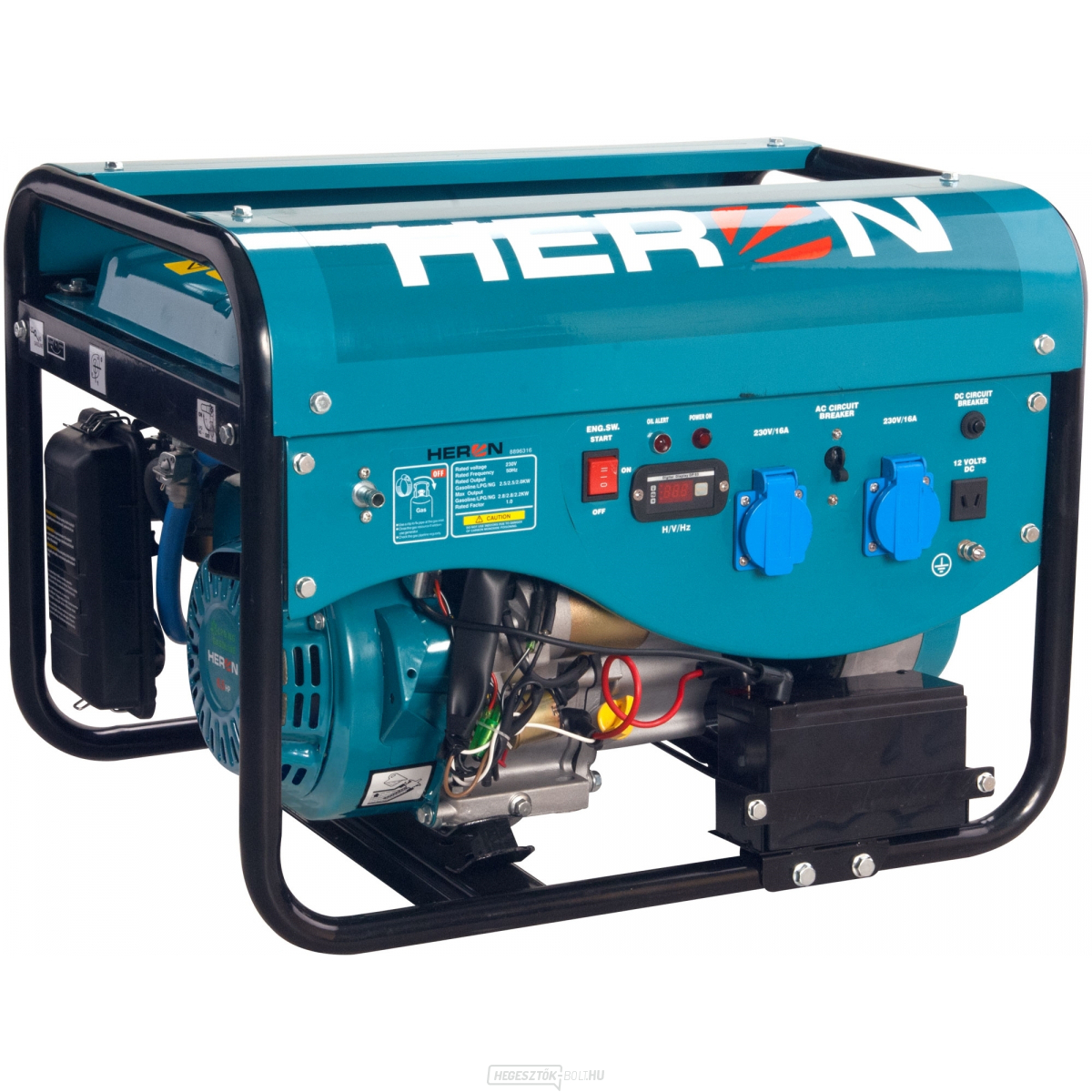 HERON (LGP/NG) 6,3HP/2,4kW benzines és elektromos generátor, elektromos indítással