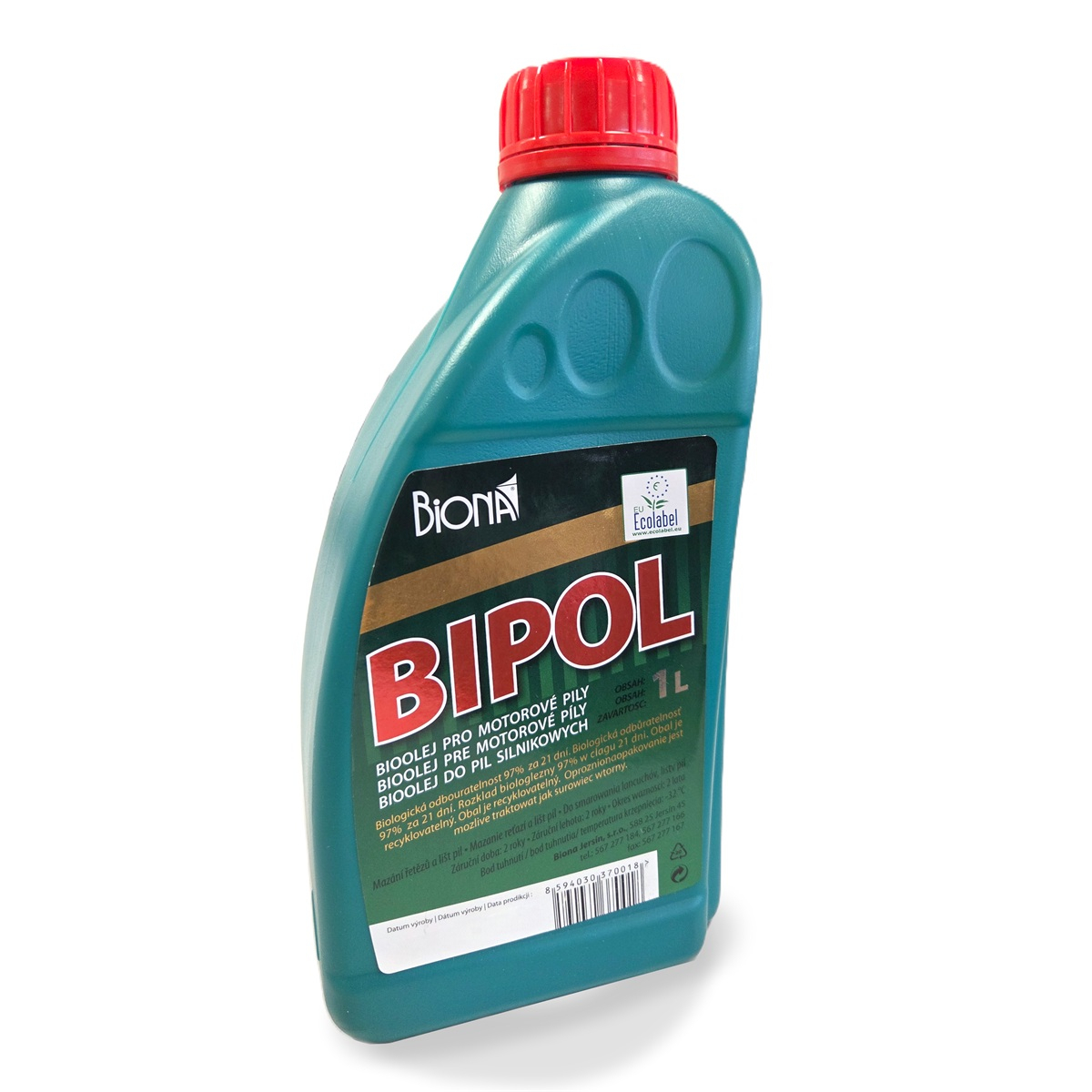 BIPOL - Biológiailag lebomló olaj 1 l, alkalmas láncfűrészek pengéinek és láncainak kenésére