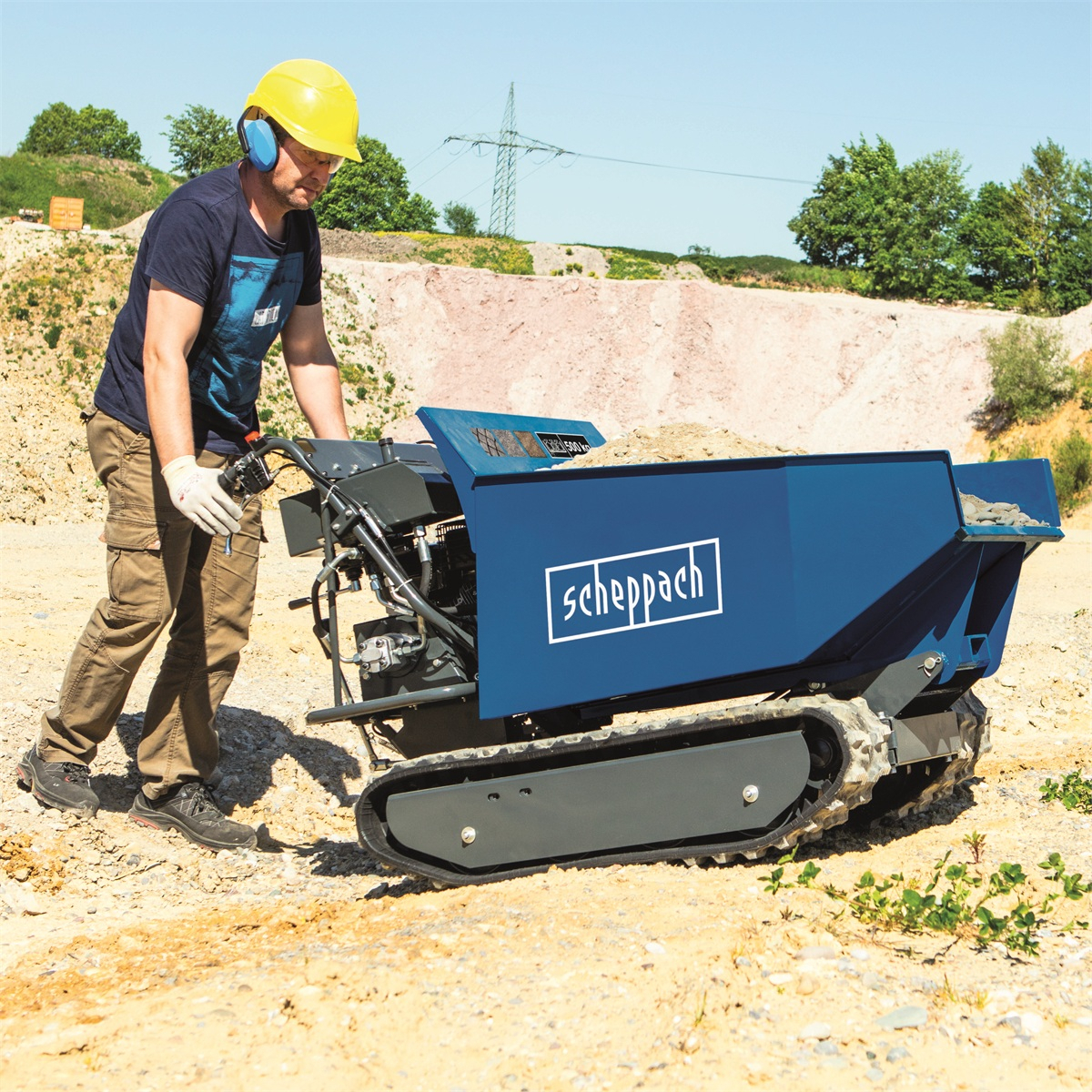 Scheppach DP 5000 500 kg-os szalagszállító hidraulikus billenőszalaggal  Előnézet 