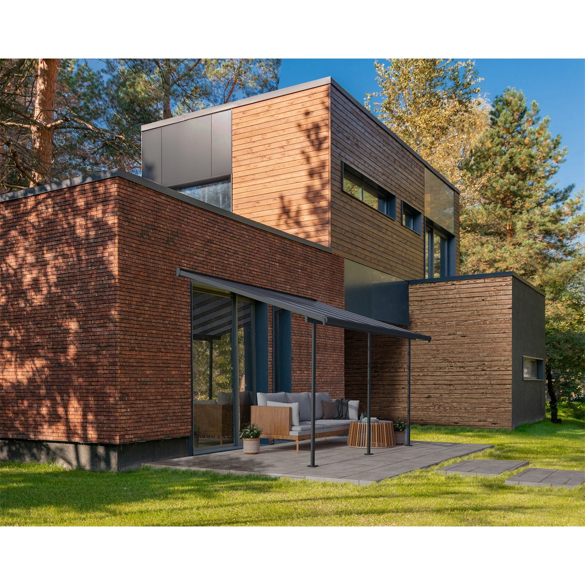 Sierra 4200 szürke 3 x 4,25 - alumínium (előregyártott) pergola Előnézet 