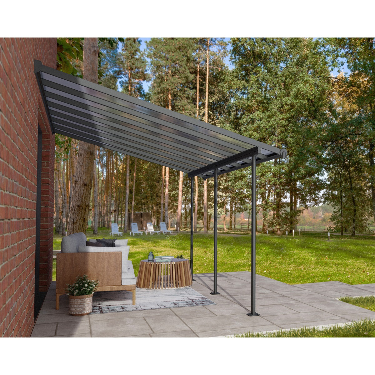 Sierra 4200 szürke 3 x 4,25 - alumínium (előregyártott) pergola Előnézet 