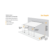 Sierra 4200 szürke 3 x 4,25 - alumínium (előregyártott) pergola Előnézet 