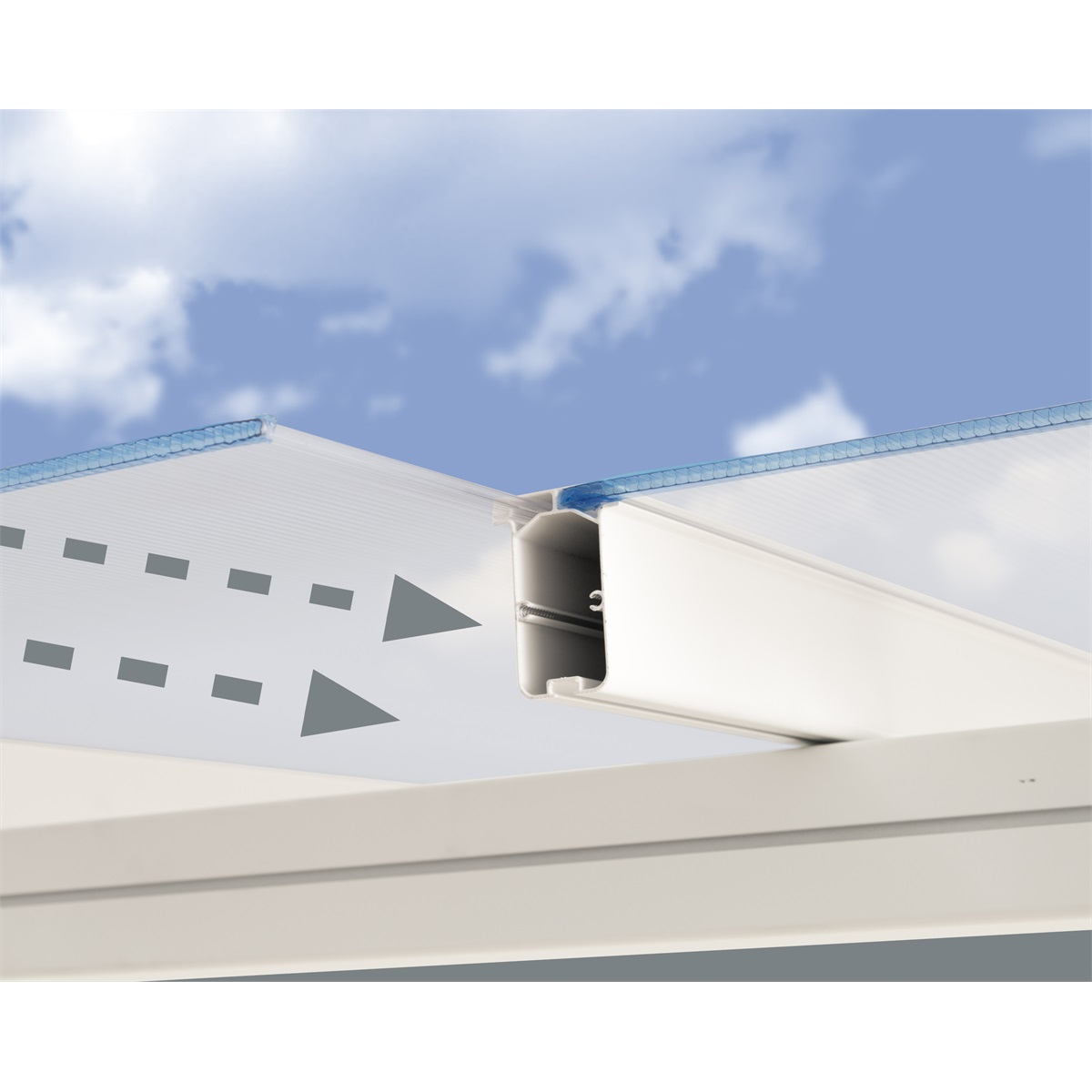 Sierra 4200 fehér 3 x 4,25 - alumínium (előregyártott) pergola Előnézet 