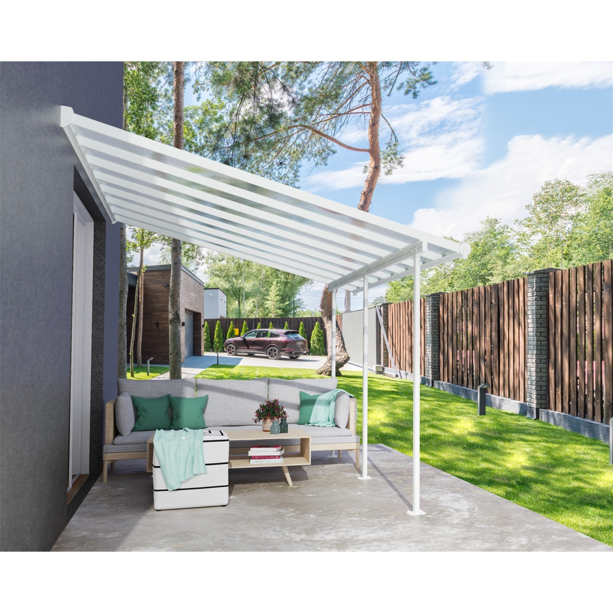 Sierra 4200 fehér 3 x 4,25 - alumínium (előregyártott) pergola Előnézet 