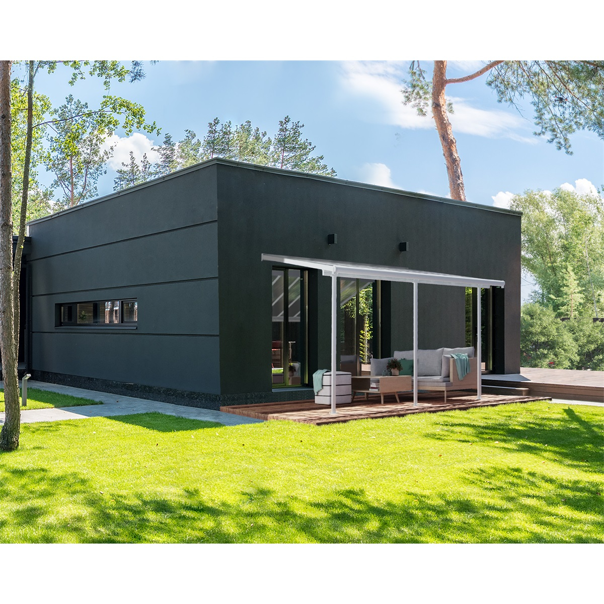 Sierra 4200 fehér 3 x 4,25 - alumínium (előregyártott) pergola Előnézet 