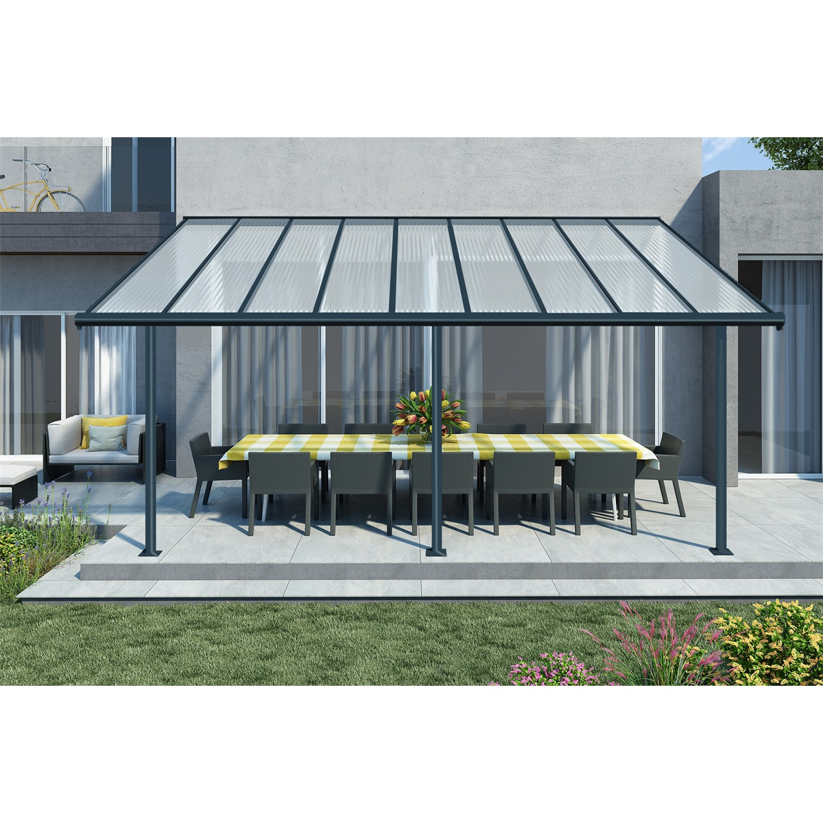 Sierra 5400 Antracit 3 x 5,46 - alumínium (összeszerelt) pergola Előnézet 