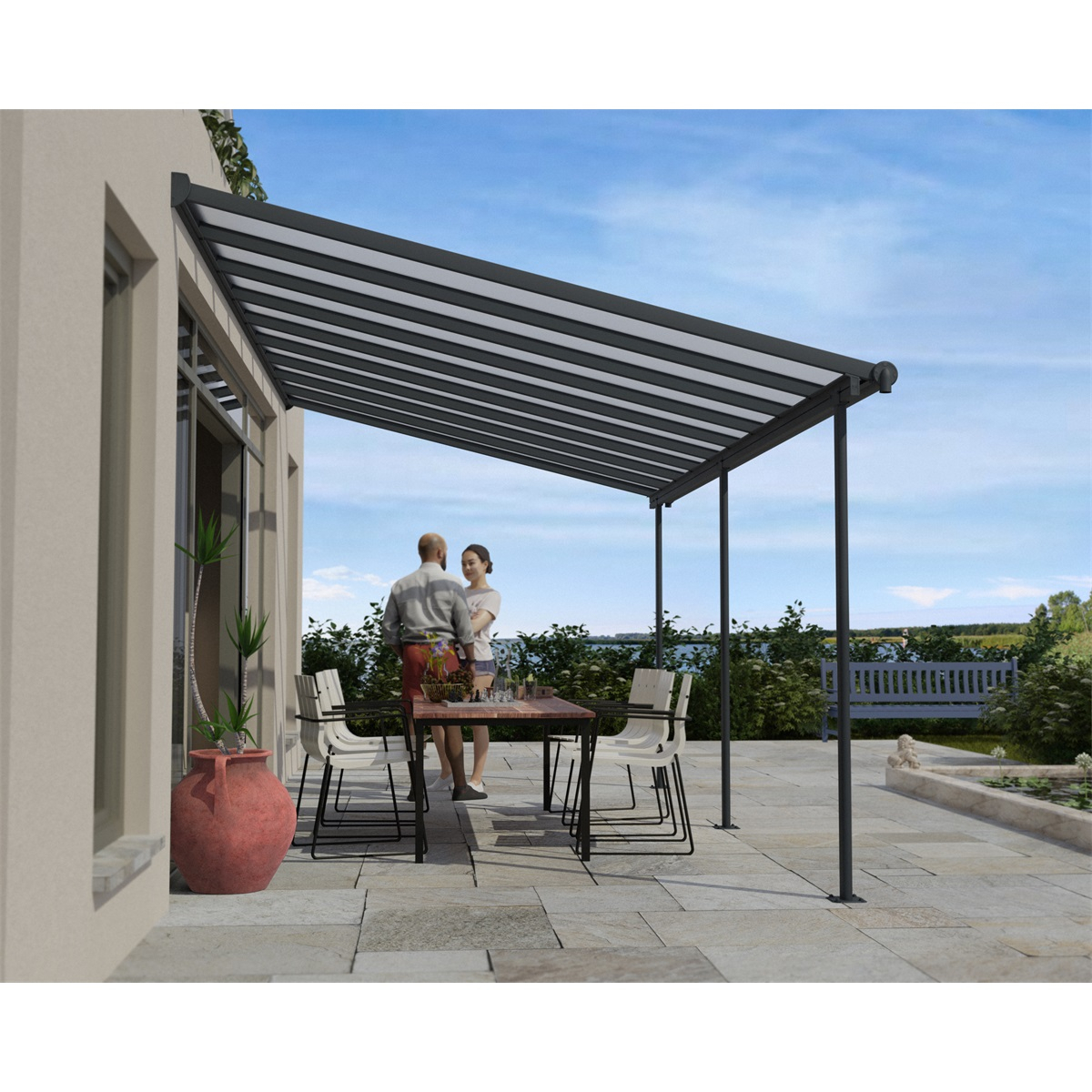 Sierra 5400 Antracit 3 x 5,46 - alumínium (összeszerelt) pergola Előnézet 