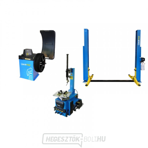 SET 2 ECONOMIC - TC01 félautomata légkalapács, TW01 kiegyensúlyozó gép és 3500kg-os kétoszlopos emelőgép SET 2 ECONOMIC - TC01 félautomata légkalapács, TW01 kiegyensúlyozó gép és 3500kg-os kétoszlopos emelőgép gallery main image