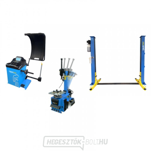 2 PROFI SET - TC02 automata légkalapács, TW02 3D kiegyensúlyozó gép és 4000 kg-os dupla oszlopos emelő PROFI