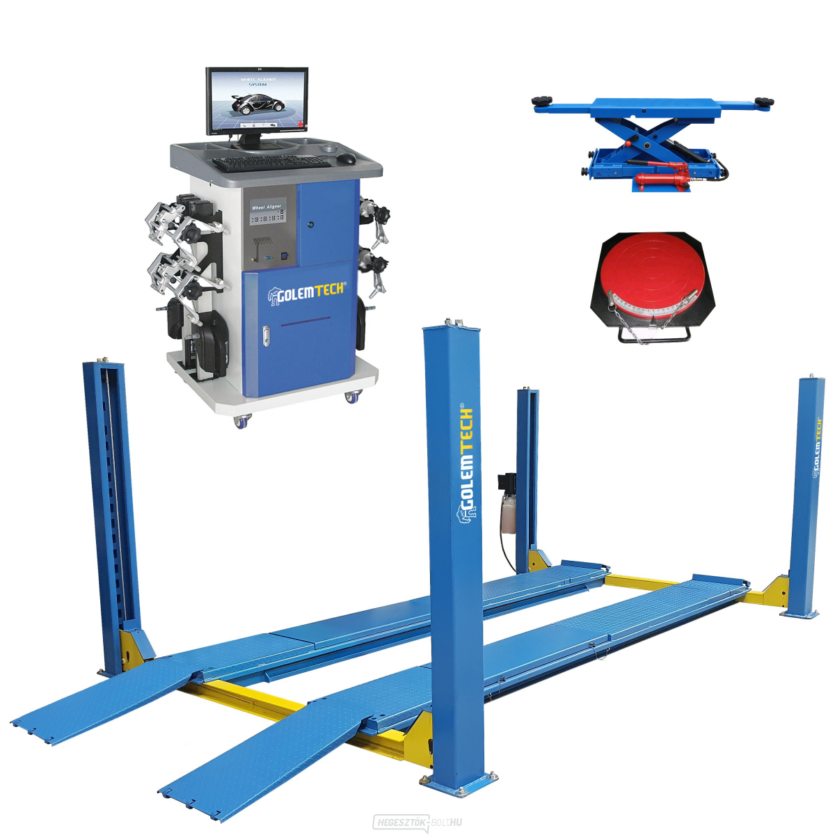 SET 5 ECONOMIC - Négyoszlopos emelő 5000 kg-os betáplálással és 8CCD érzékelő geometriával G818