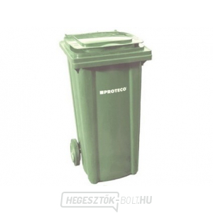 120 literes műanyag kuka, zöld, kerekekkel gallery main image