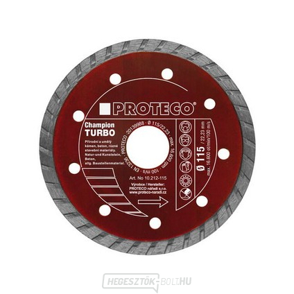 Kerékátmérő 115 mm tömör szegmens TURBO CHAMPION kő, beton.