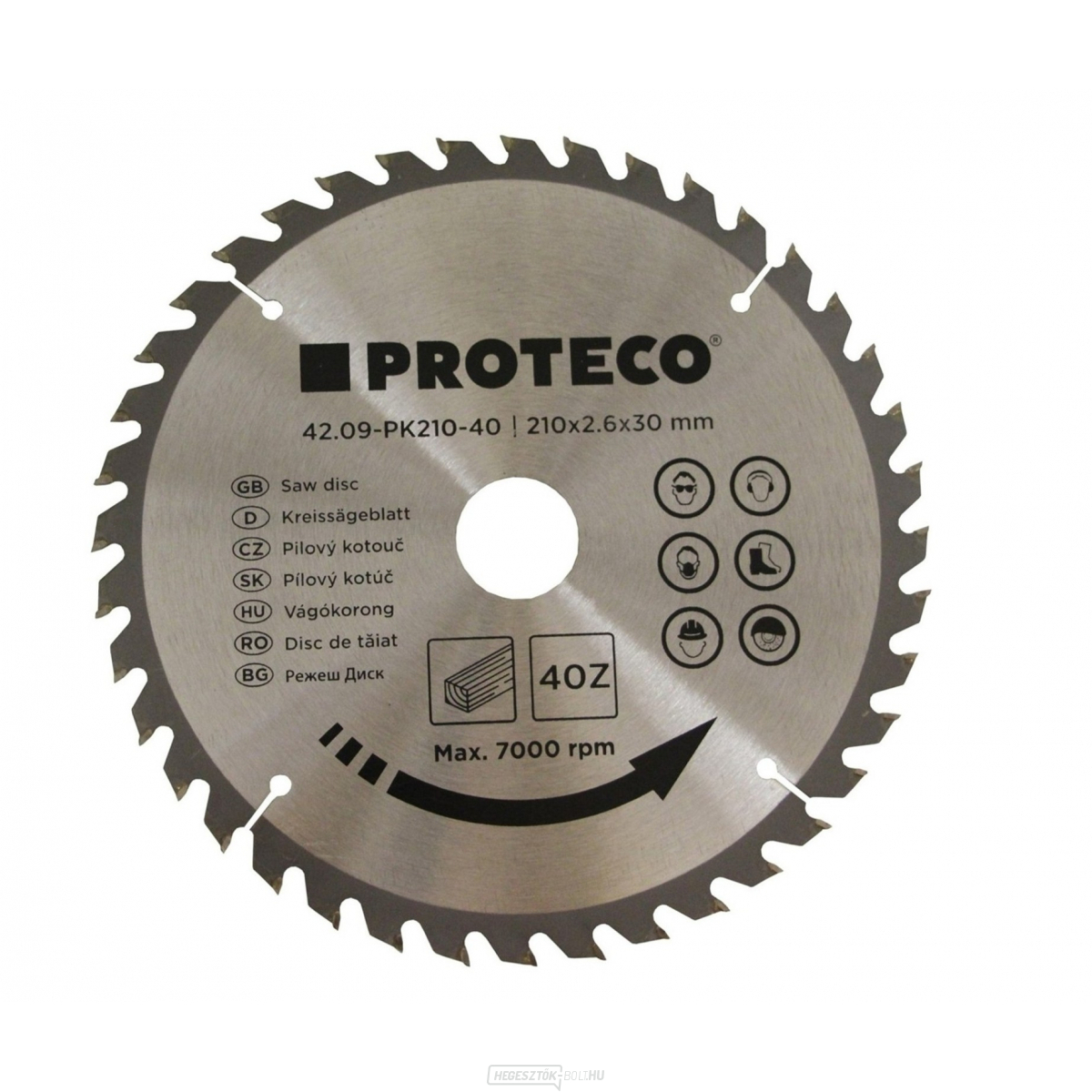 Fűrészlap SK 210x2.6x30 40z redukció 30/20 mm