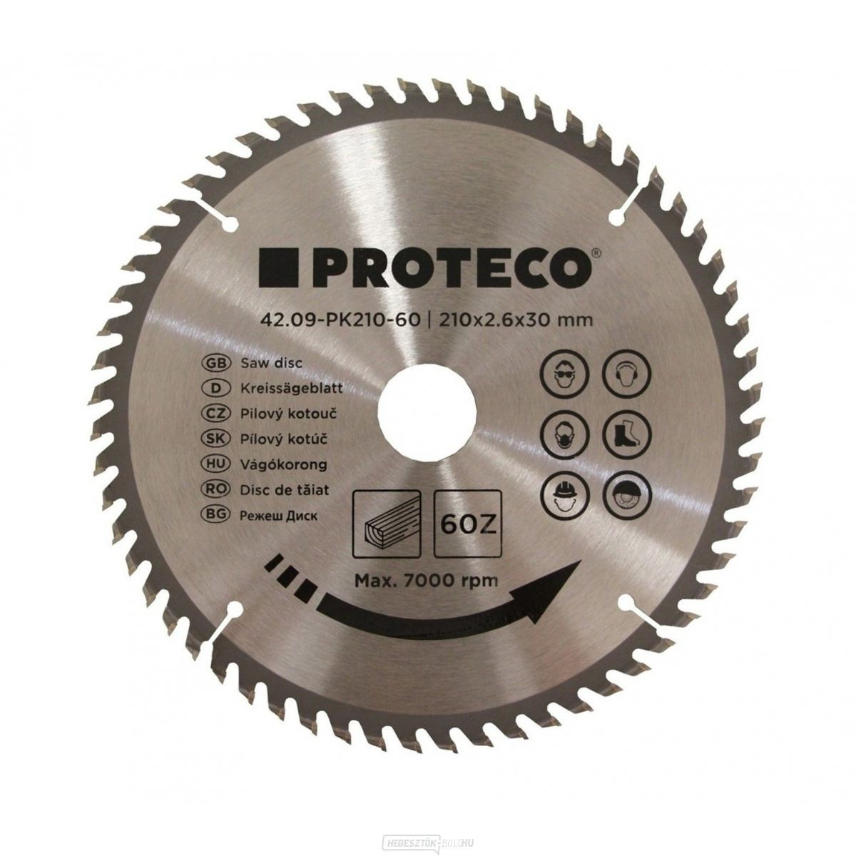 Fűrészlap SK 210x2.6x30 60z redukció 30/20 mm gallery main image