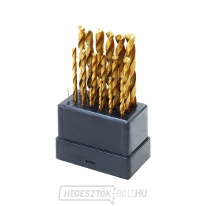 Fém fúrószár, ∅ 1-10mm, polírozott, HSS TiN - 19db Fém fúrószár, ∅ 1-10mm, polírozott, HSS TiN - 19db gallery main image