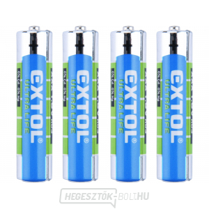 Cink-klorid elemek, 1,5V AAA (LR03) - 4 db Cink-klorid elemek, 1,5V AAA (LR03) - 4 db gallery main image