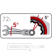 Ratchet kulcs, 72 fogú, 8mm, L 134mm, CrV/S2 Előnézet 