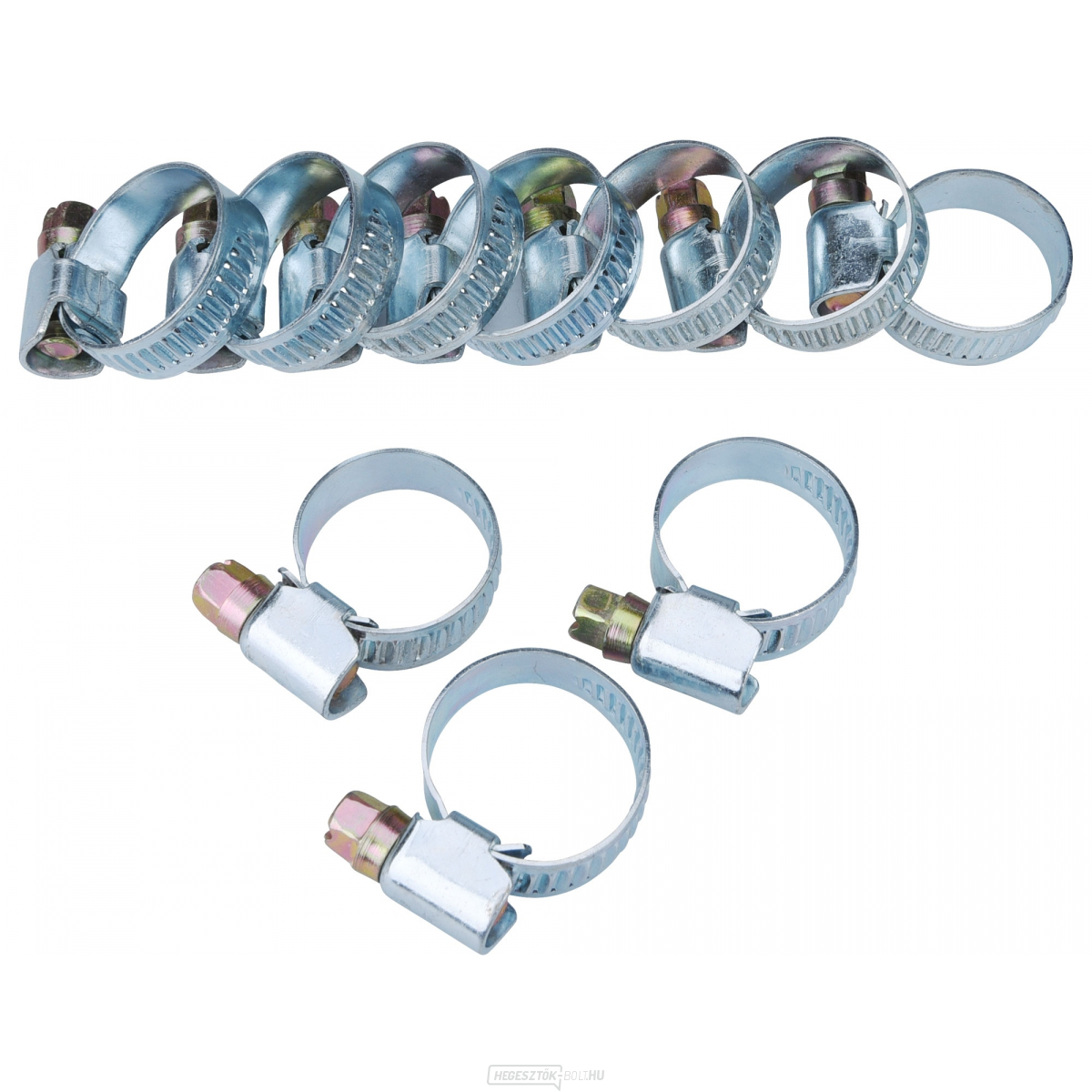 Tömlőbilincsek, 10 darabos csomag, 12-22mm