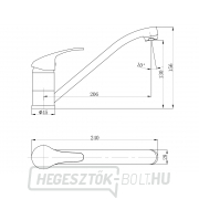 Mosdókagyló keverő, álló, kar 22cm, 35mm, króm, BALLETTO Előnézet 