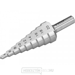 Lépcsős fúrószár, ∅ 4-20mm, 2mm-es lépések, 9 furat, szár O 8mm, hossz 75mm, HSS gallery main image