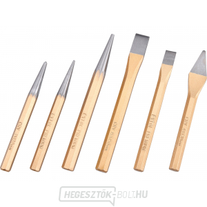 Vésők, lyukasztók és süllyesztők, 6 darabos készlet, CrV Vésők, lyukasztók és süllyesztők, 6 darabos készlet, CrV gallery main image