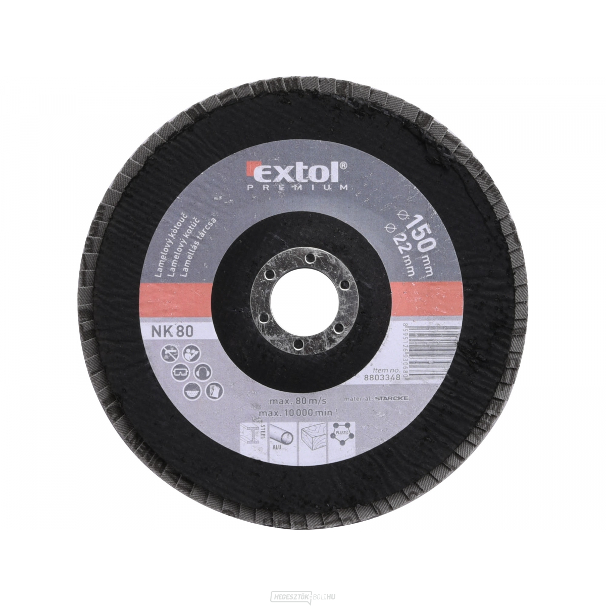 Szögletes korund penge 150mm, szemcsés. P80