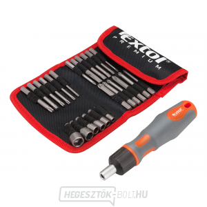 Ratchet csavarhúzó hegyekkel, CrV - 25db Ratchet csavarhúzó hegyekkel, CrV - 25db gallery main image