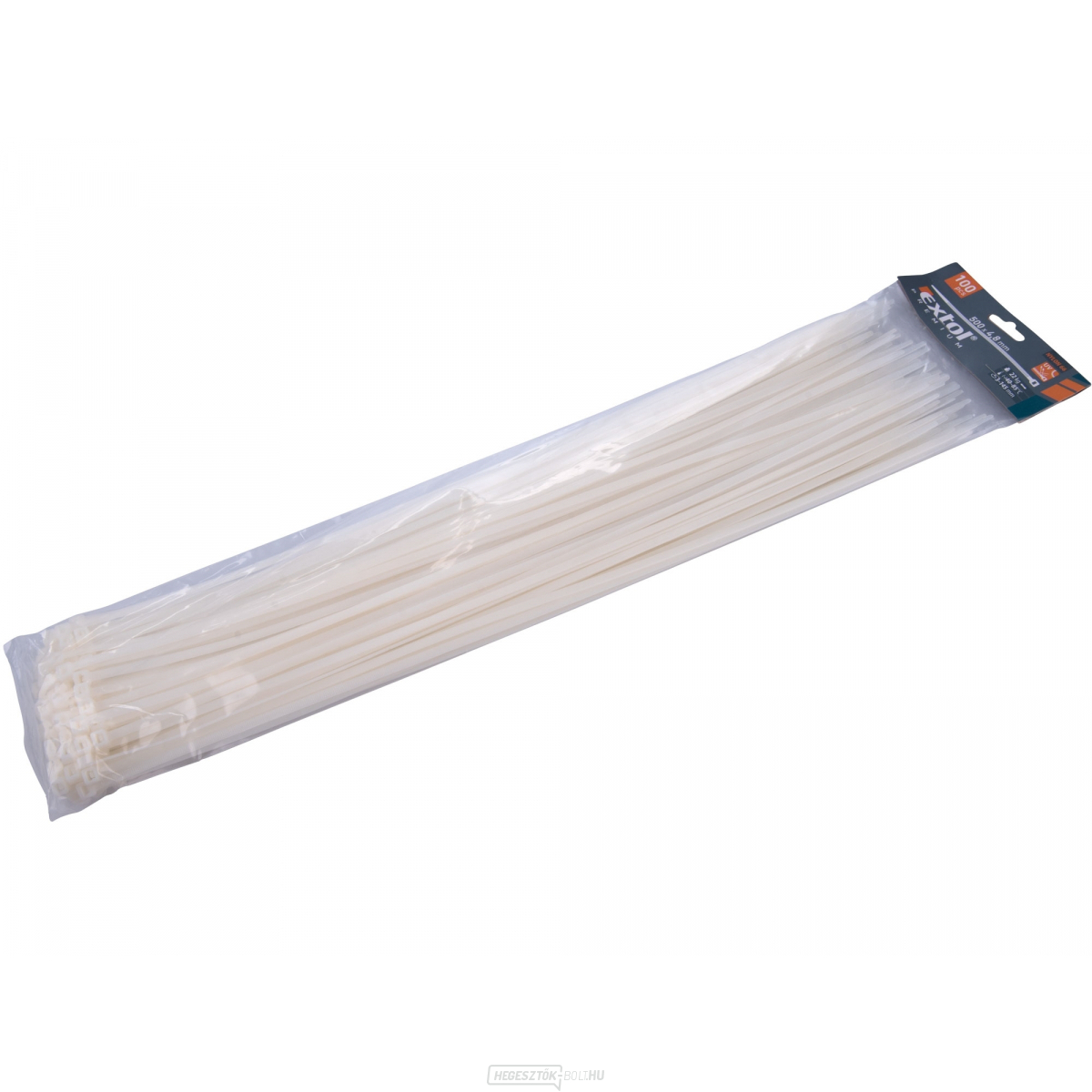 Szalagok fehér, 500x4,8mm - 100 db