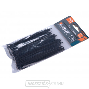 Kábelkötegelő fekete, 100x2,5mm, nejlon PA66 - 100db gallery main image