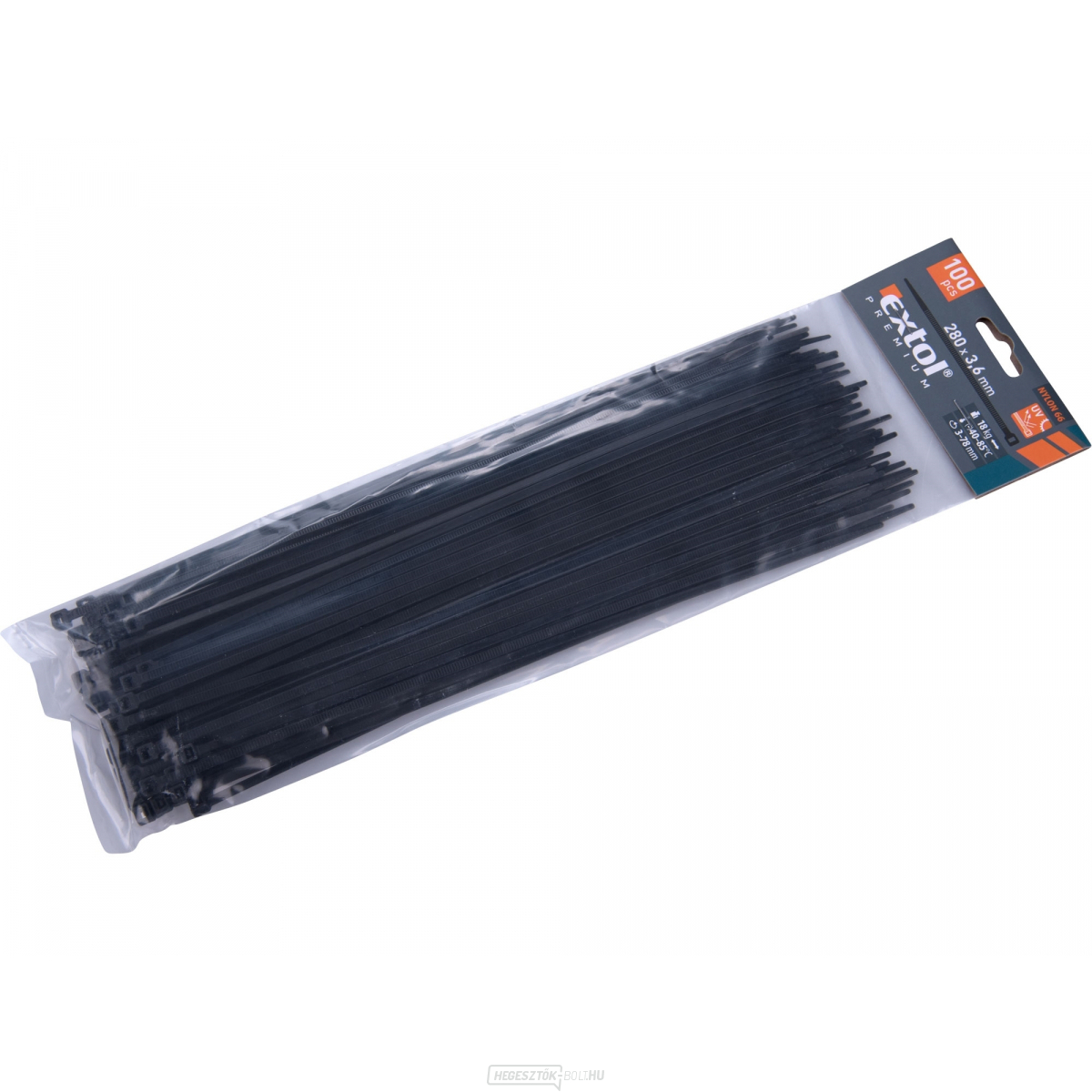 Szalagok fekete, 280x3,6mm - 100 db