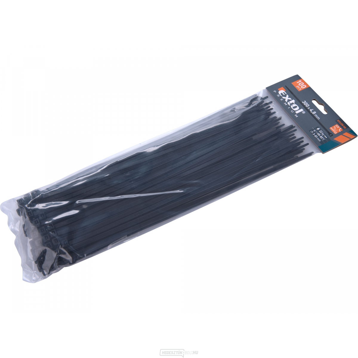 Szalagok fekete, 300x4,8mm - 100 db