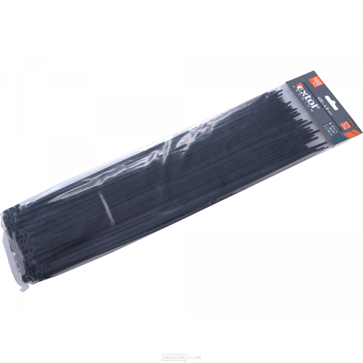 Szalagok fekete, 400x4,8mm - 100 db
