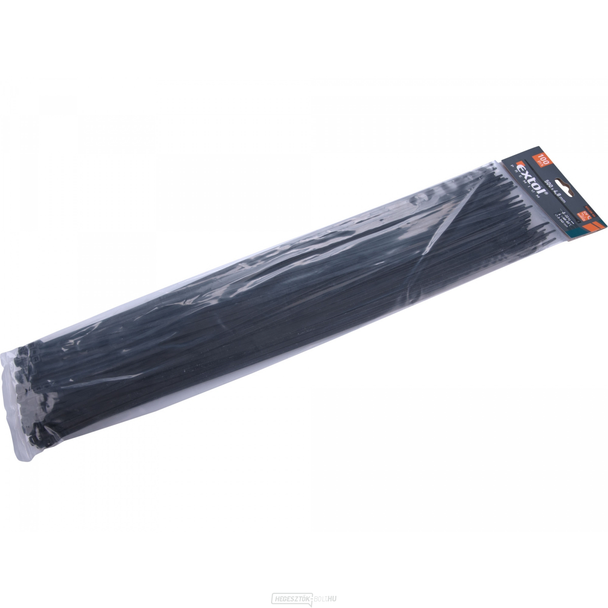 Szalagok fekete, 500x4,8mm - 100 db