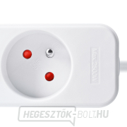Solight hosszabbító kábel, 3 aljzat, fehér, 3m Előnézet 