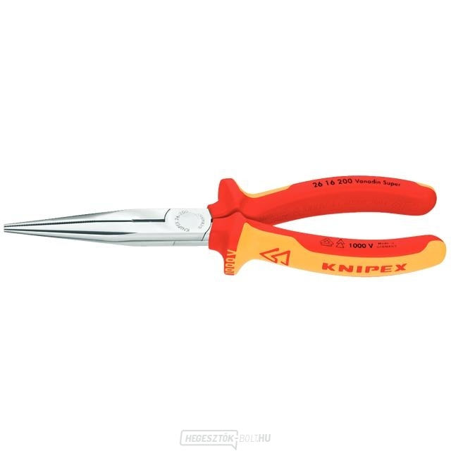 KNIPEX - fogó félköríves pofákkal 200 mm, PVC bevonattal 1000V-ig