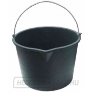 Építőipari vödör fogantyúval és kiöntővel 12l - fekete Építőipari vödör fogantyúval és kiöntővel 12l - fekete gallery main image
