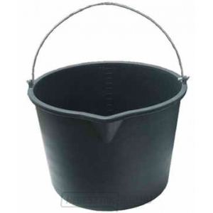 Építőipari vödör fogantyúval és kiöntővel 12l - fekete Építőipari vödör fogantyúval és kiöntővel 12l - fekete gallery main image