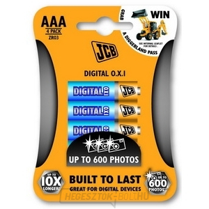 JCB OXI DIGITAL alkáli elemek LR03/AAA, buborékcsomagolás 4 db