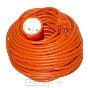 Solight hosszabbító kábel - csatlakozó, 1 aljzat, narancssárga, lapos, 30m gallery main image