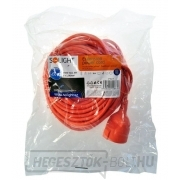 Solight hosszabbító kábel - csatlakozó, 1 aljzat, narancssárga, lapos, 20m Előnézet 