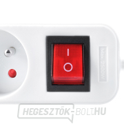 Solight hosszabbító kábel, 3 aljzat, fehér, kapcsoló, 1,5m Előnézet 