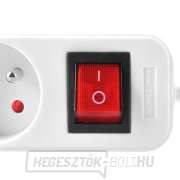 Solight hosszabbító kábel, 4 aljzat, fehér, kapcsoló, 3m Előnézet 