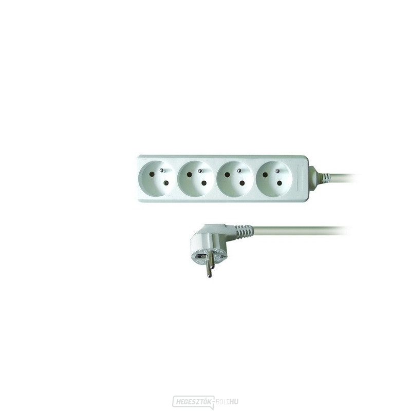 Solight hosszabbítókábel, 4 aljzat, fehér, 1,5m