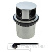 Solight hosszabbítókábel, 4 aljzat, ezüst, 1,5m, kerek Előnézet 