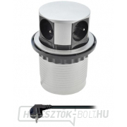 Solight hosszabbítókábel, 4 aljzat, ezüst, 1,5m, kerek gallery main image